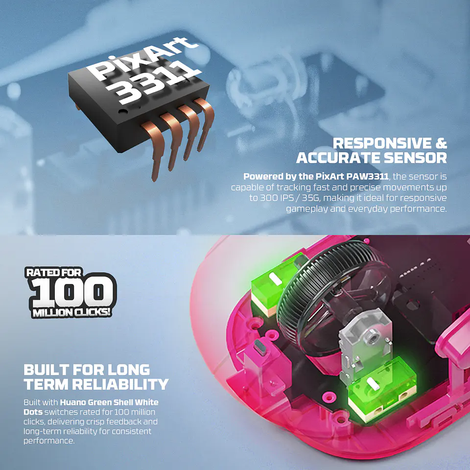 WG14E YARI E Rosie Pink Mouse inalámbrico 12.000 DPI 300 IPS 35G 1000 MHz con dock de carga RGB- COPIA 14