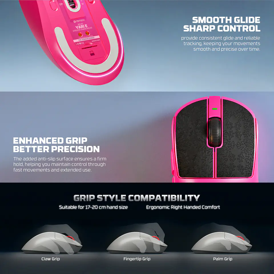 WG14E YARI E Rosie Pink Mouse inalámbrico 12.000 DPI 300 IPS 35G 1000 MHz con dock de carga RGB- COPIA 15