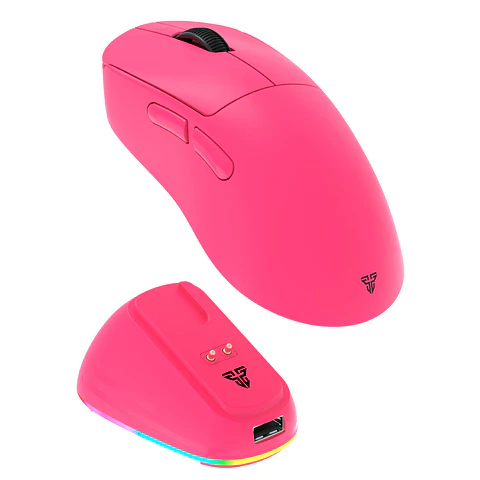 WG14E YARI E Rosie Pink Mouse inalámbrico 12.000 DPI 300 IPS 35G 1000 MHz con dock de carga RGB- COPIA