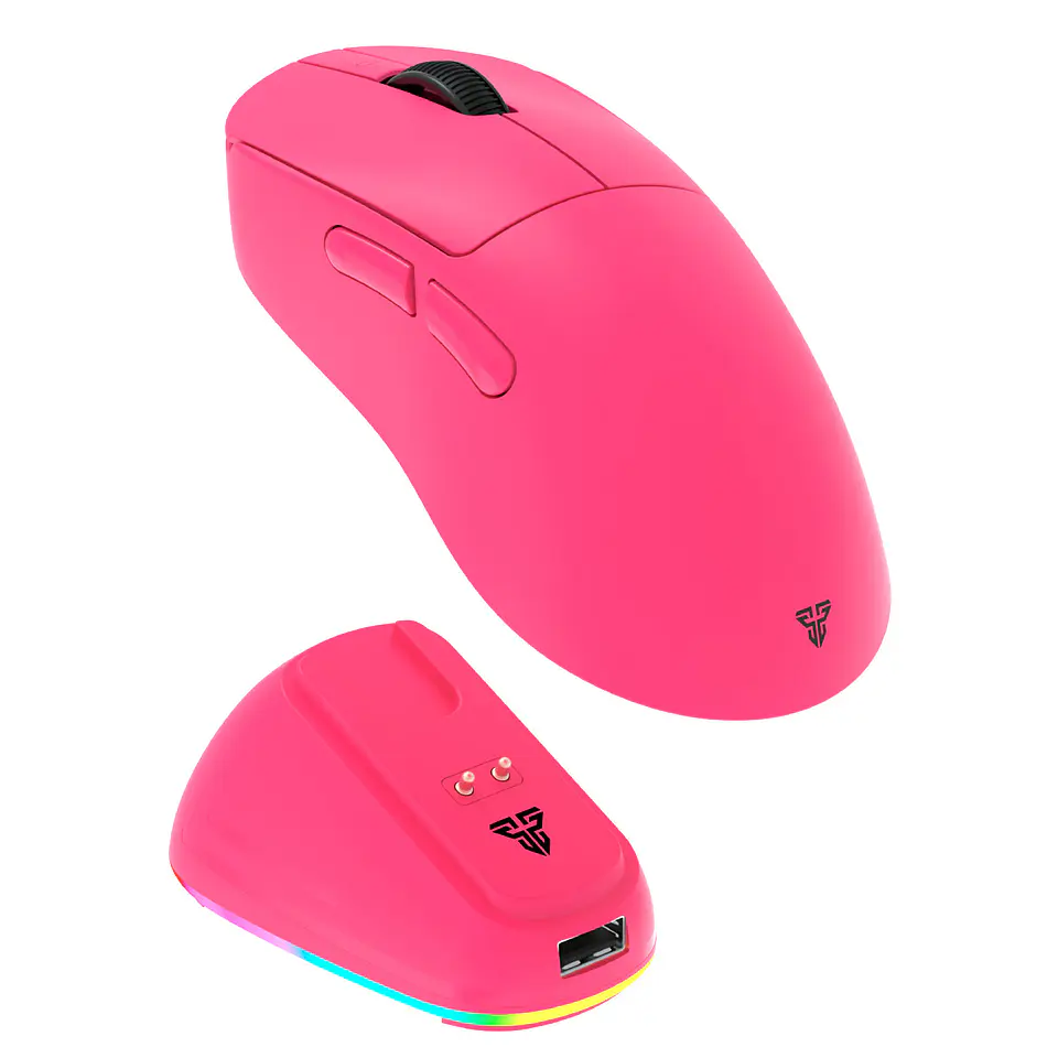 WG14E YARI E Rosie Pink Mouse inalámbrico 12.000 DPI 300 IPS 35G 1000 MHz con dock de carga RGB- COPIA 1