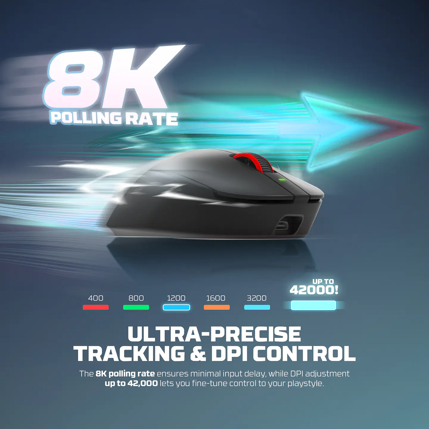WG14P YARI PRO Black Mouse Inalámbrico 42.000 DPI 8.000 MHz con dock de carga RGB 11