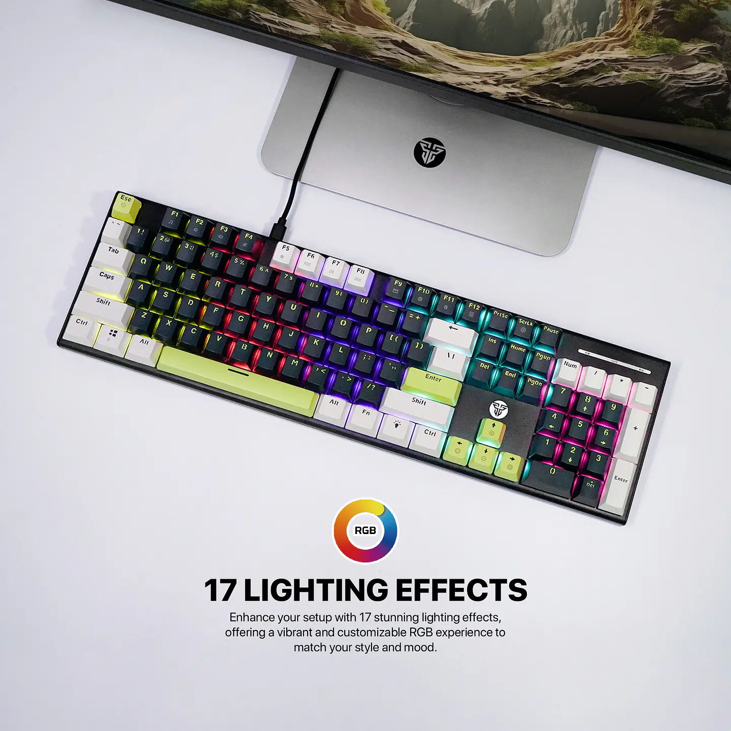 MK878s ATOM104S Mori Blue Teclado mecánico 100% Hot-Swappable Layout USA 10
