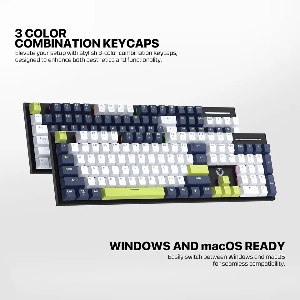 MK878s ATOM104S Mori Blue Teclado mecánico 100% Hot-Swappable Layout USA 12