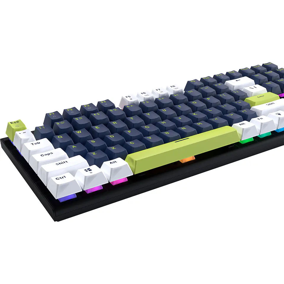 MK878s ATOM104S Mori Blue Teclado mecánico 100% Hot-Swappable Layout USA 4