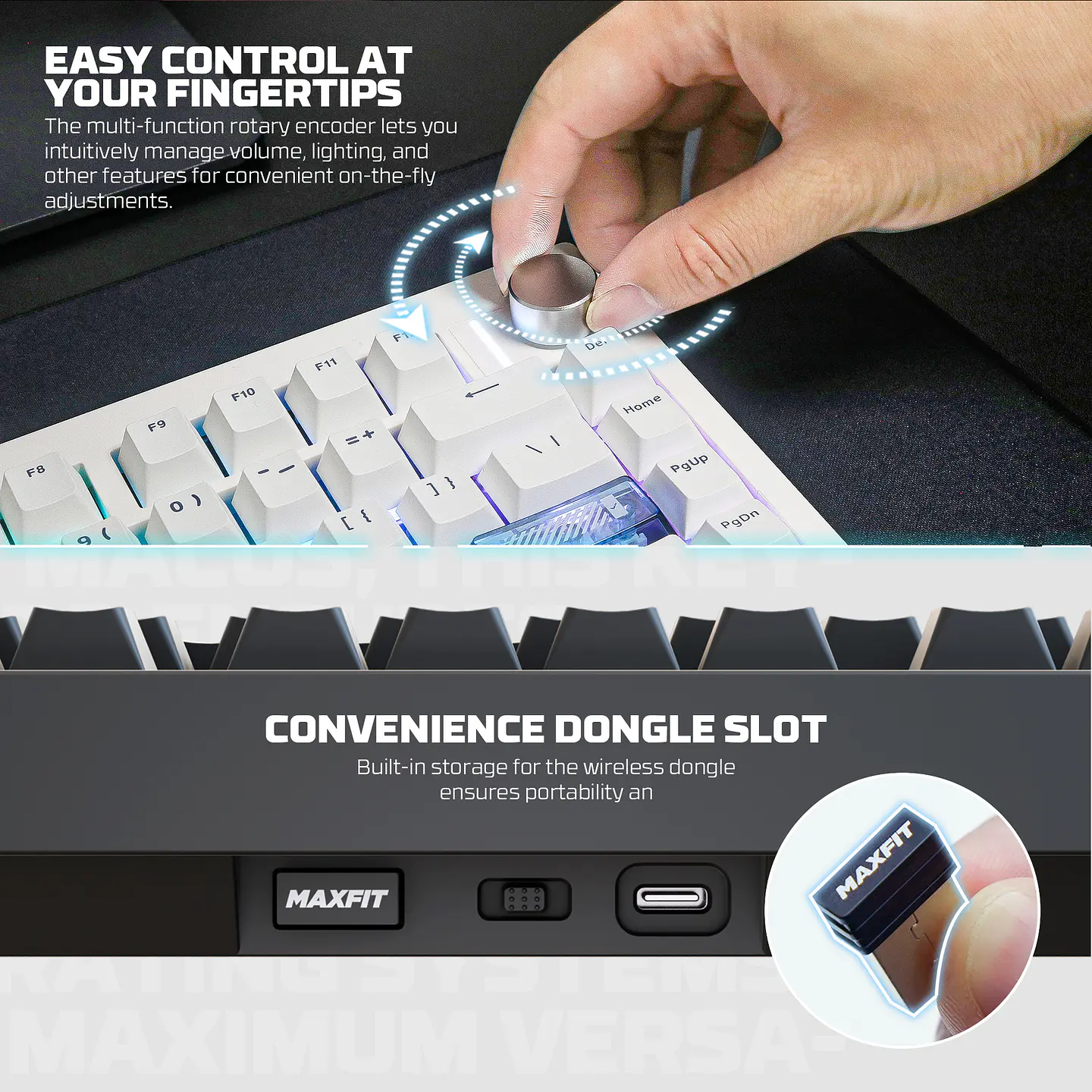 MK921 MAXFIT8 Black Teclado Mecánico Inalámbrico Hot-swappable 80% Layout USA 9