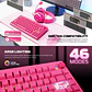 MK921 MAXFIT8 Rosie Pink Teclado Mecánico Inalámbrico Hot-swappable 80% Layout USA - Miniatura 5