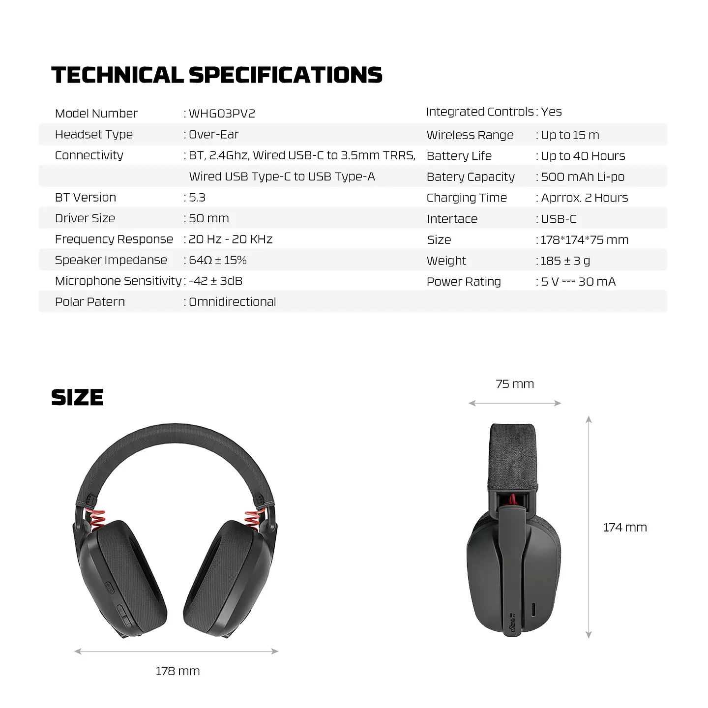  WHG03PV2 STUDIO PRO V2 Grey Audífonos Inalámbricos 7.1 Virtual 11