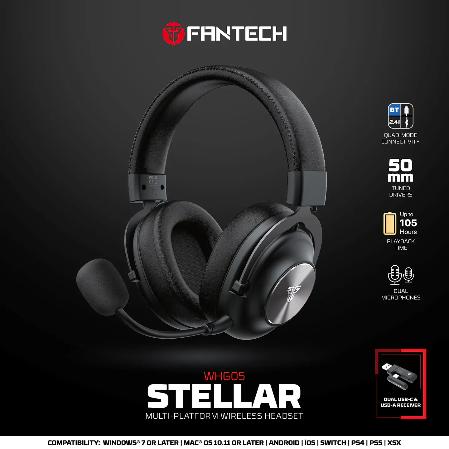 WHG05 STELLAR Black Audífonos Inalámbricos Multiplataforma 20