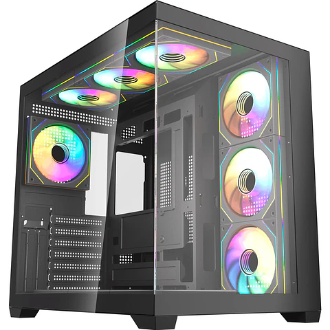 CG85X LUMINA X Black Gabinete Pecera con 6 Ventiladores Infinite aRGB