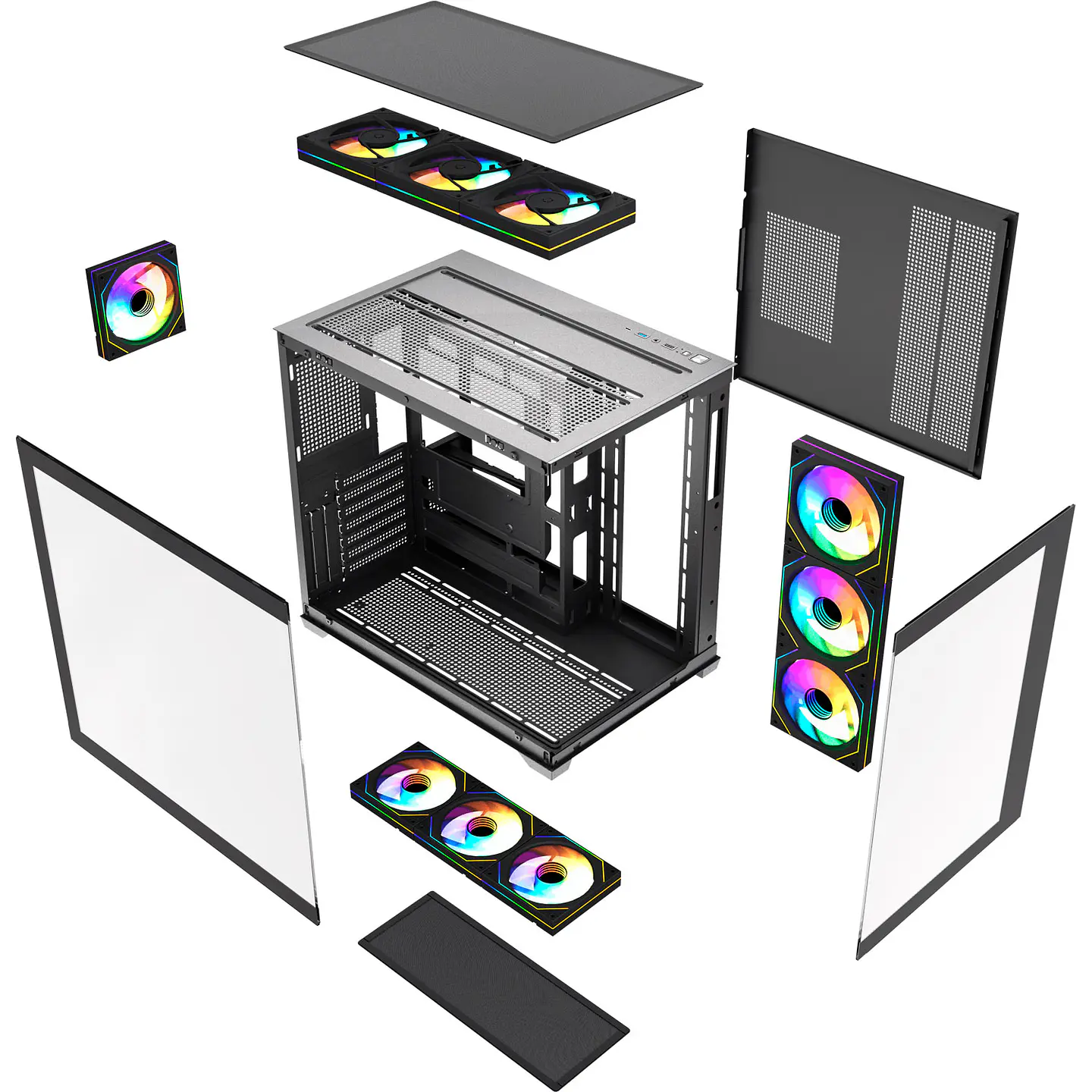 CG85X LUMINA X Black Gabinete Pecera con 6 Ventiladores Infinite aRGB 8