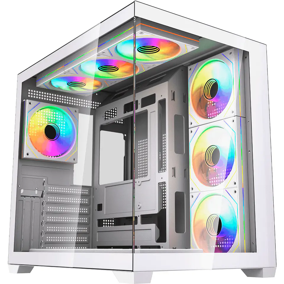 CG85X LUMINA X White Gabinete Pecera con 6 Ventiladores Infinite aRGB 1