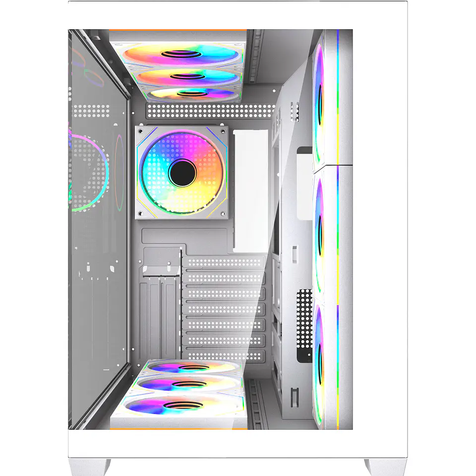 CG85X LUMINA X White Gabinete Pecera con 6 Ventiladores Infinite aRGB 2