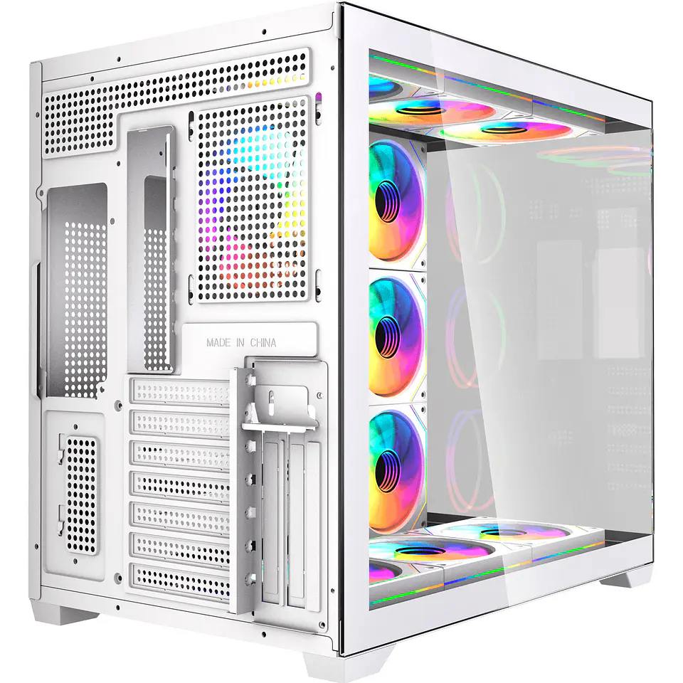 CG85X LUMINA X White Gabinete Pecera con 6 Ventiladores Infinite aRGB 4