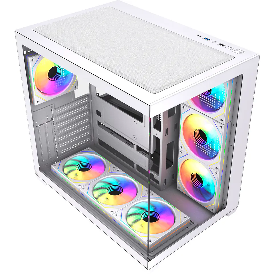 CG85X LUMINA X White Gabinete Pecera con 6 Ventiladores Infinite aRGB 7