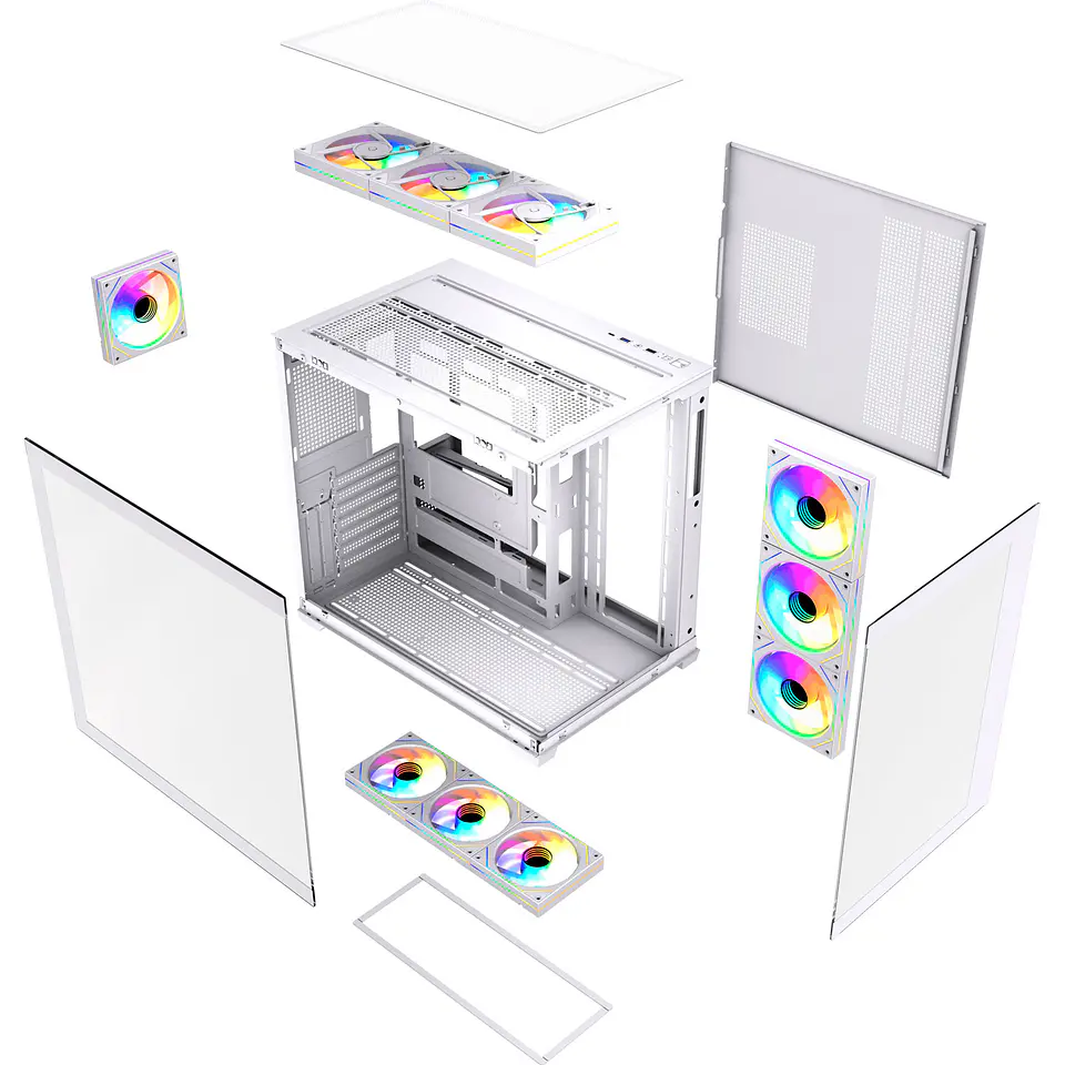 CG85X LUMINA X White Gabinete Pecera con 6 Ventiladores Infinite aRGB 8