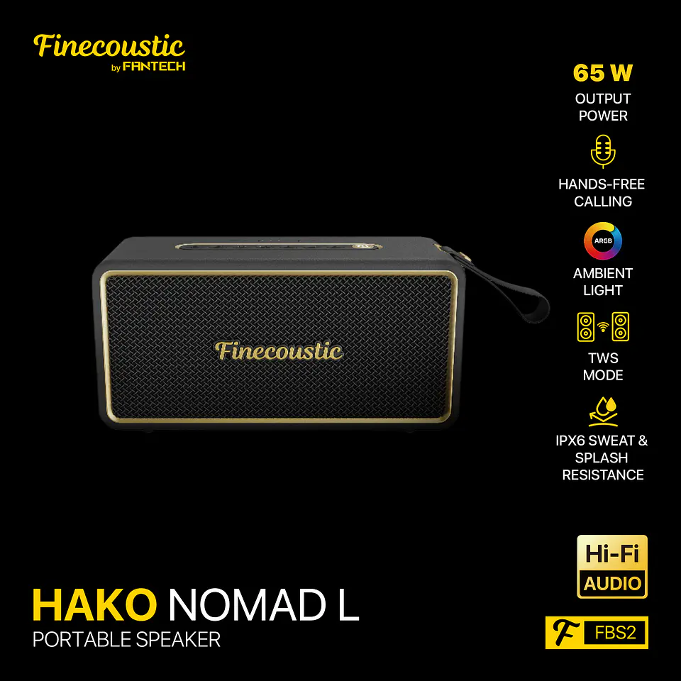 FBS2 HAKO NOMAD L Black Parlante Inalámbrico 65W TWS 14