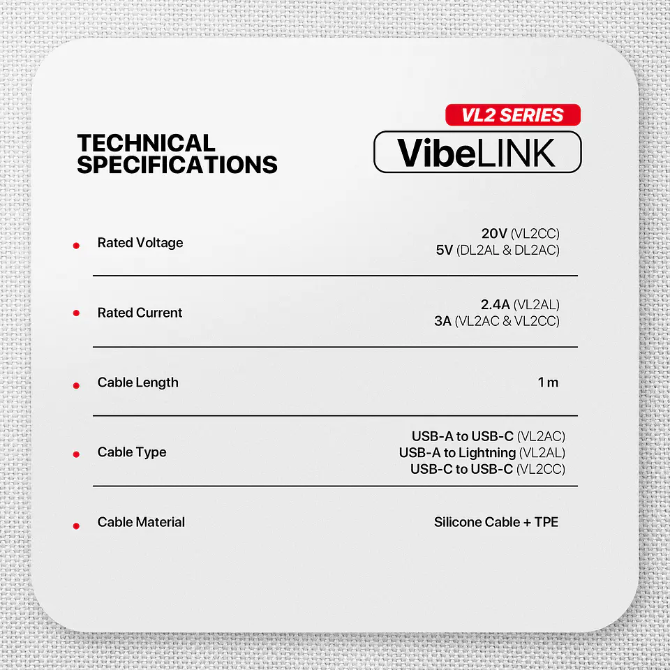 VL2AC VibeLink Black Cable USB A a USB C 13