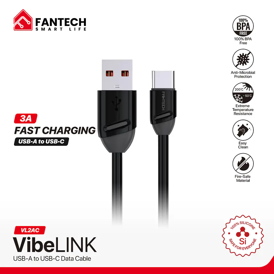 VL2AC VibeLink Black Cable USB A a USB C 12