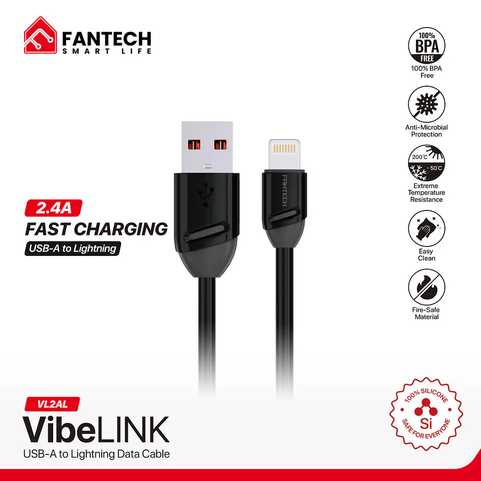 VL2AL VibeLink Black Cable USB A a Lightning 13