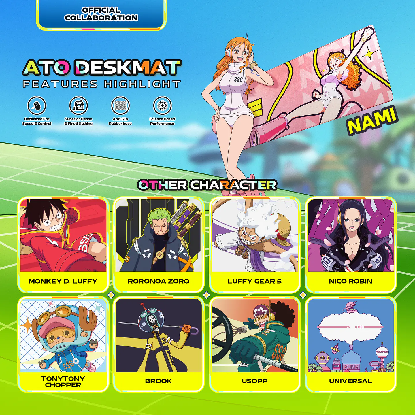 MP905 ATO ONE PIECE Nami Mousepad Deskmat Talla XL 7
