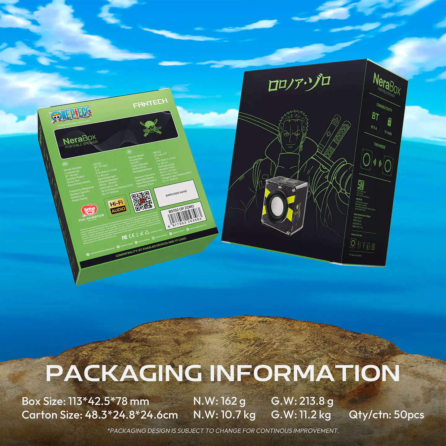 BS152 NeraBox ONE PIECE Zoro Parlante Inalámbrico 5W 25