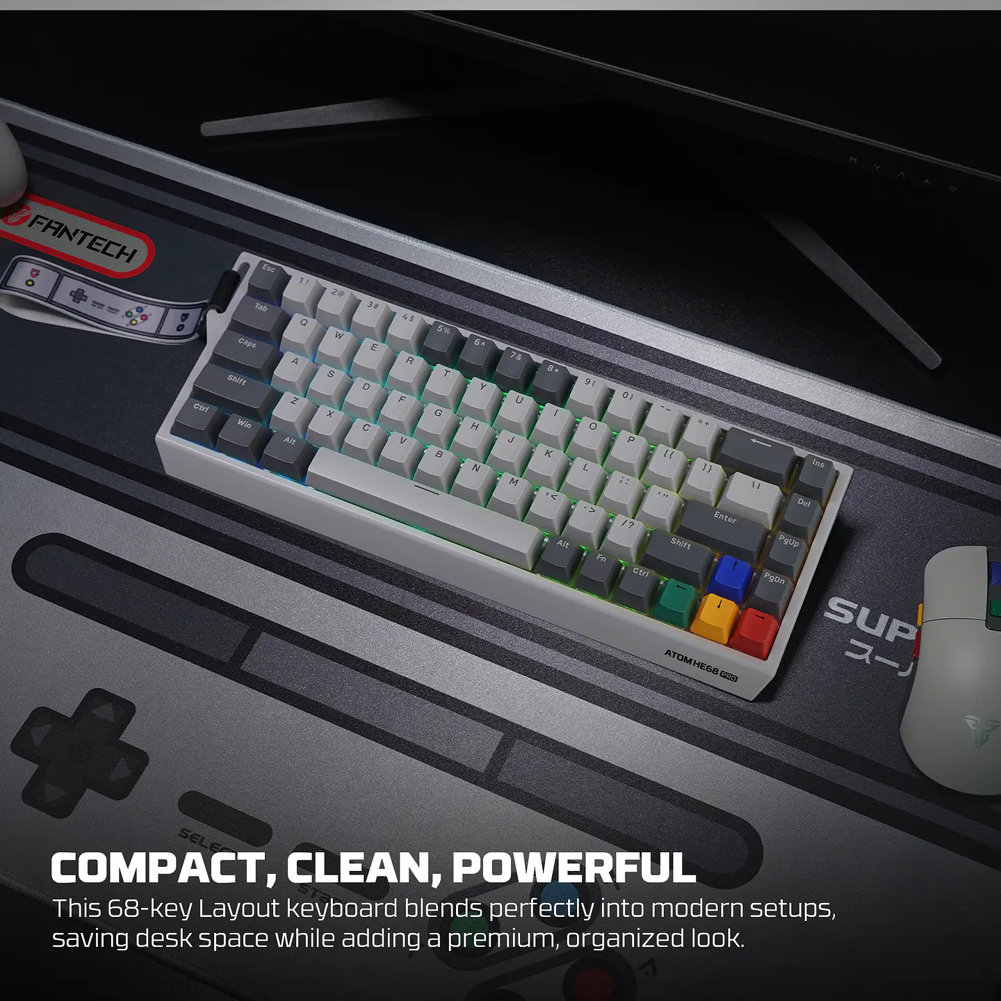 MK922 ATOM HE68 PRO SuperMaxfit Teclado inalámbrico Magnético 60% 8.000 Hz Layout USA 8