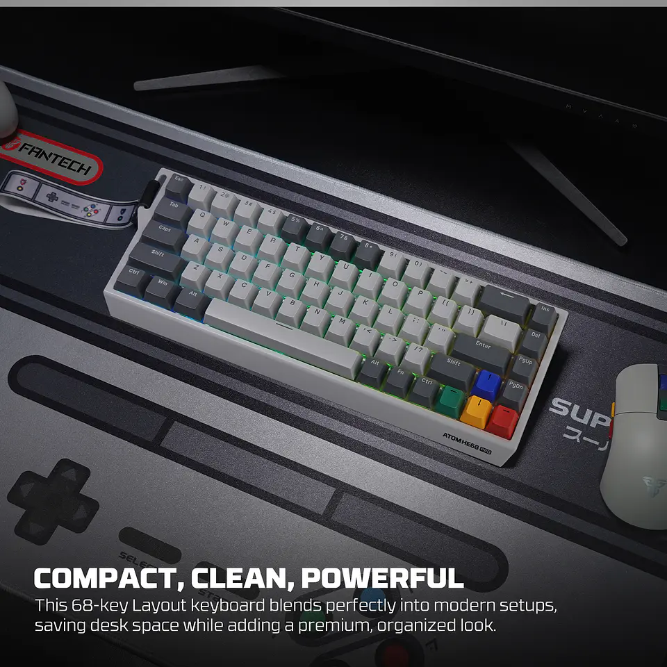MK922 ATOM HE68 PRO SuperMaxfit Teclado inalámbrico Magnético 60% 8.000 Hz Layout USA 8