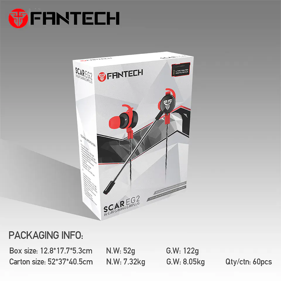EG2 SCAR Black/Red Audífonos In Ear PTT 7