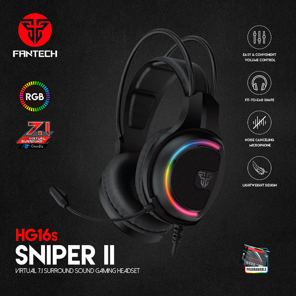 HG16s SNIPER Black Audífonos USB 7.1 Virtual 4