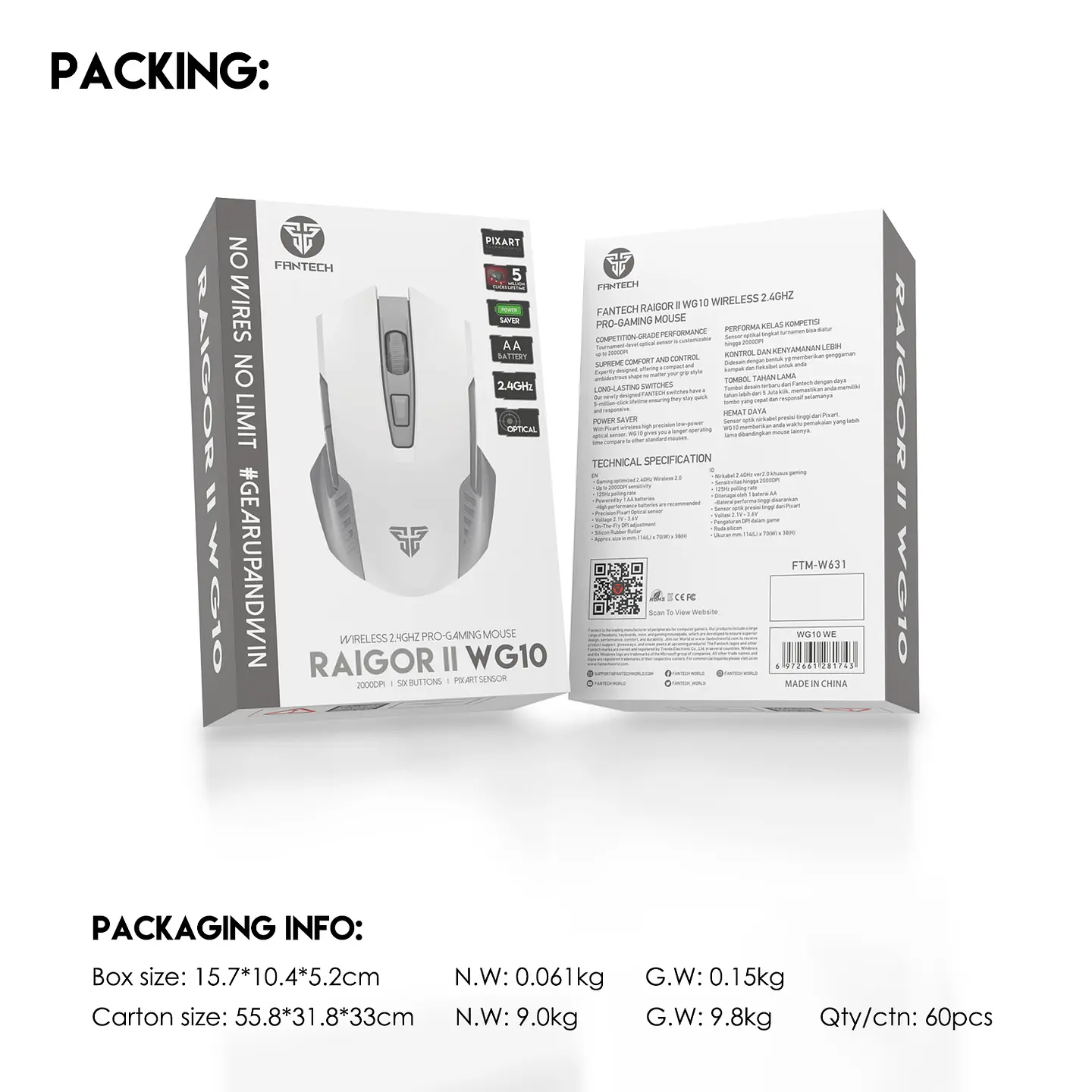 WG10 RAIGOR II Space Mouse Inalámbrico 2.000 DPI 13