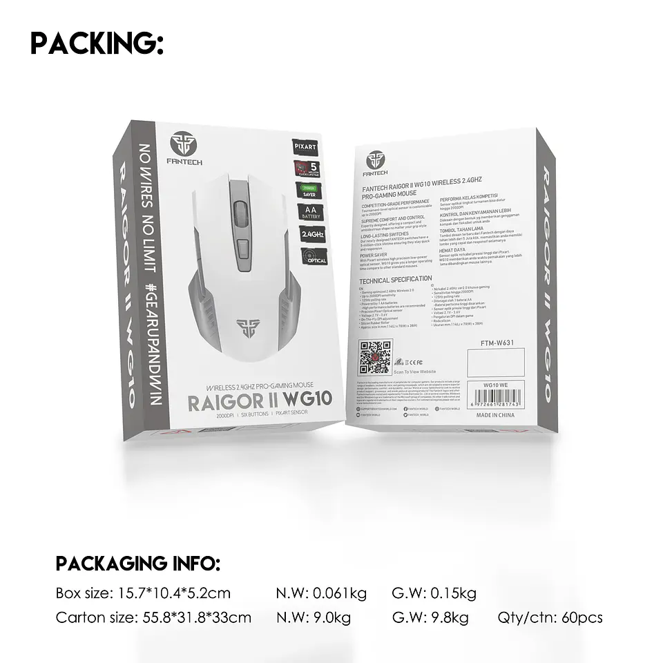 WG10 RAIGOR II Space Mouse Inalámbrico 2.000 DPI 13