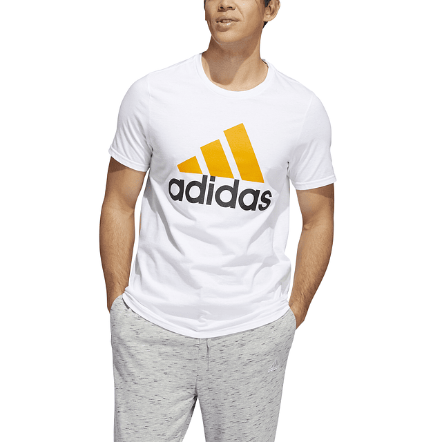 Polera Hombre Blanca Adidas HH9024