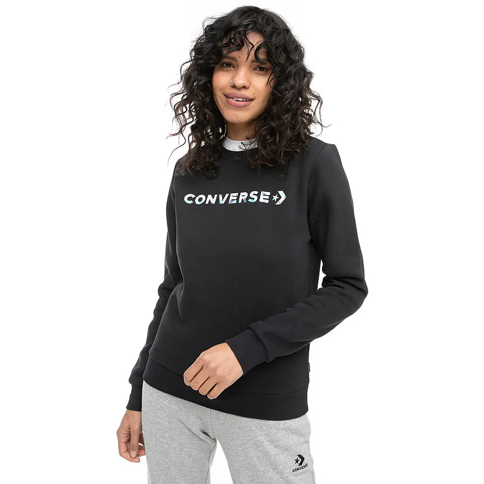 Polerón Mujer Negro Converse CNVSP22WCREW1-001 1