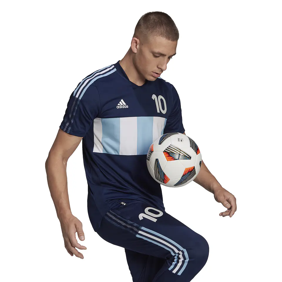 Polera de Entrenamiento Tiro Messi Number 10 Hombre Azul Adidas HE5049 5