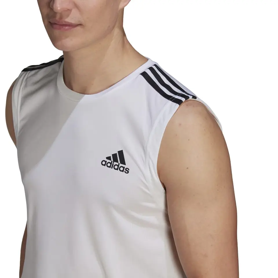 Polera Hombre Blanca Adidas GM2158 2
