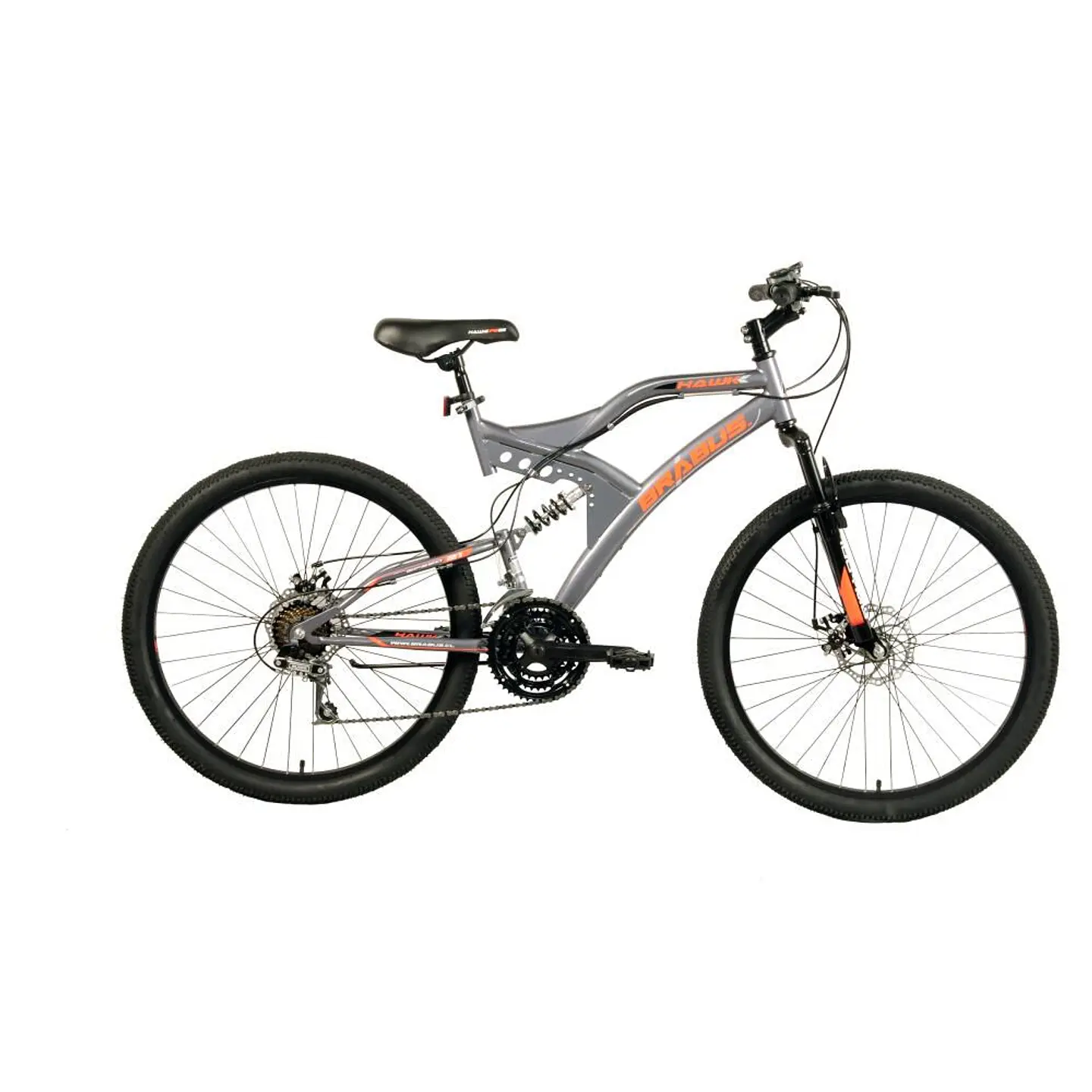 Bicicleta Mountain Bike Gris Hawk2600fs Disc / Aro 26 Brabus 1