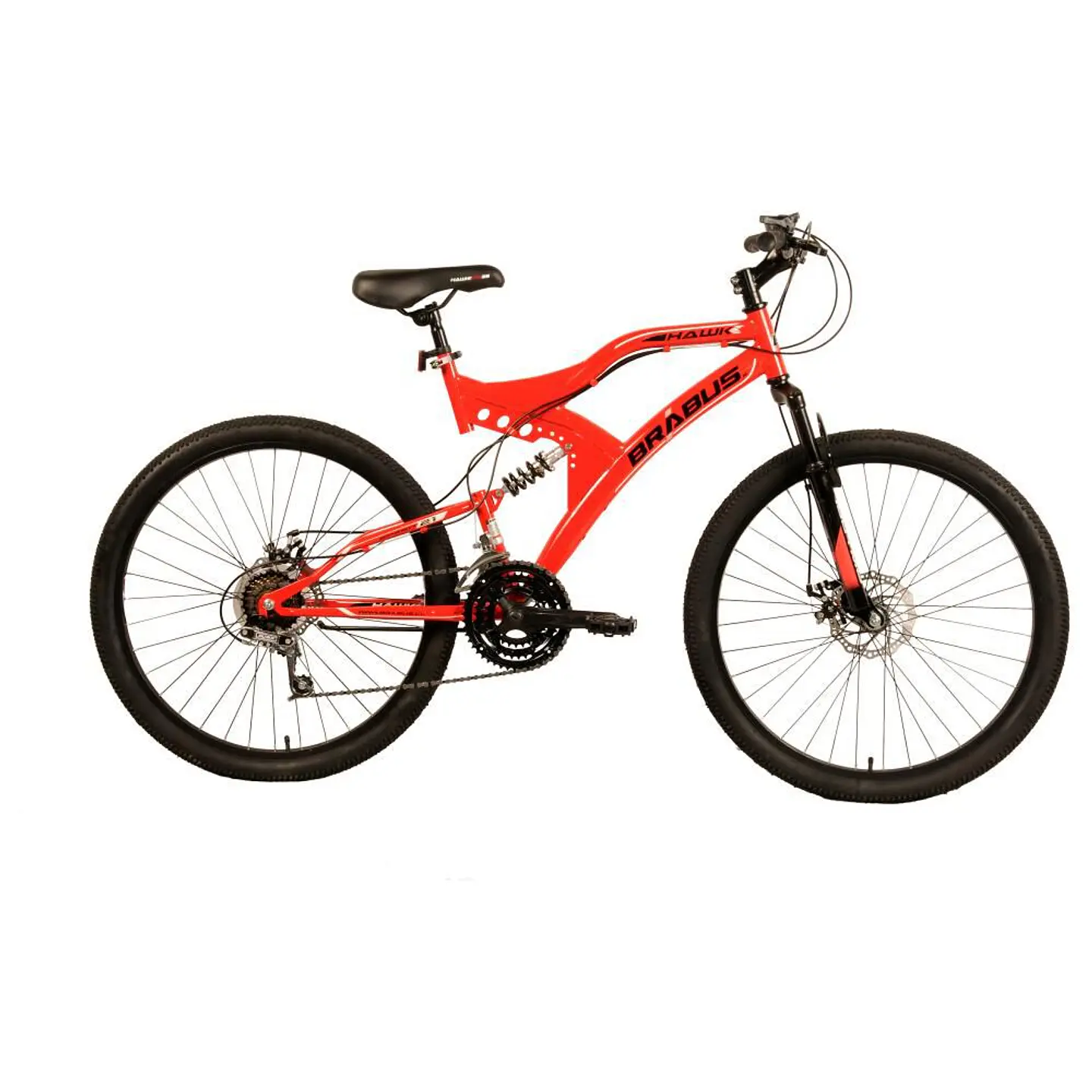 Bicicleta Mountain Bike Roja Hawk2600fs Disc / Aro 26 Brabus 1