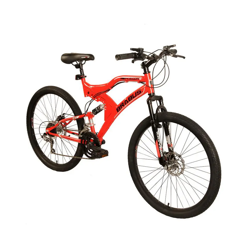 Bicicleta Mountain Bike Roja Hawk2600fs Disc / Aro 26 Brabus 2