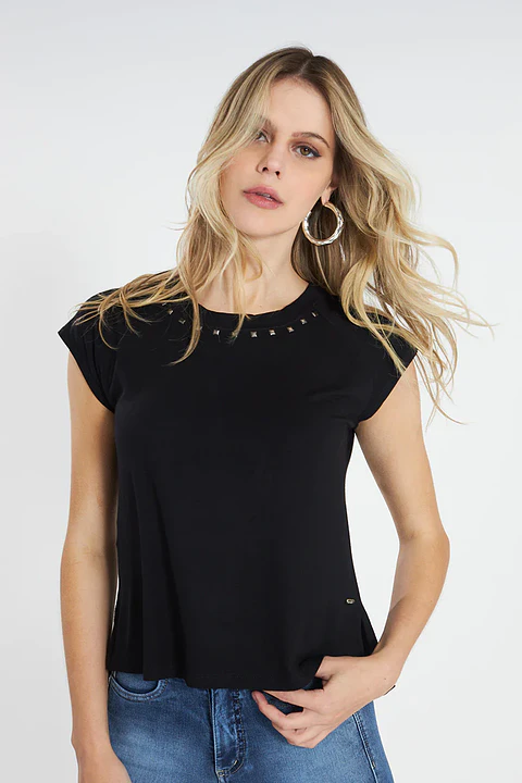 Polera Mujer Negra Amalia 4191