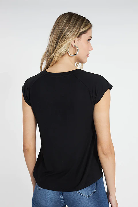 Polera Mujer Negra Amalia 4191