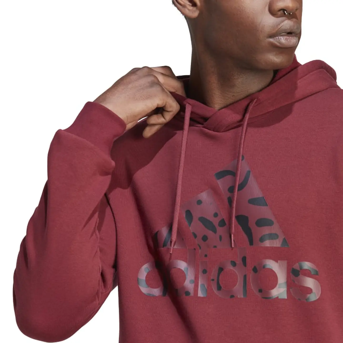 Polerón Hombre Burdeo Adidas Ip8342 4