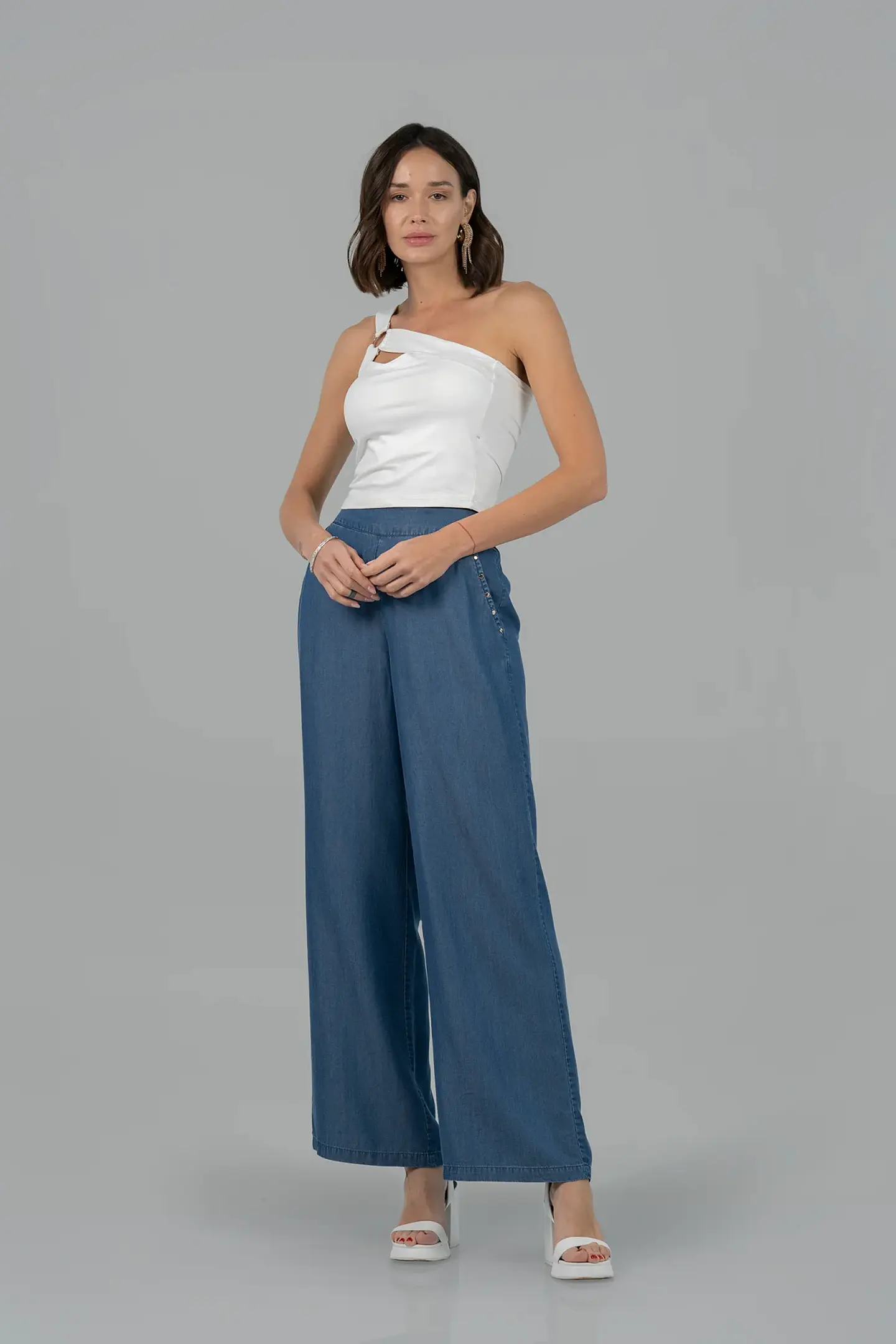 Pantalón De Vestir Mujer Azul Give P64300 1