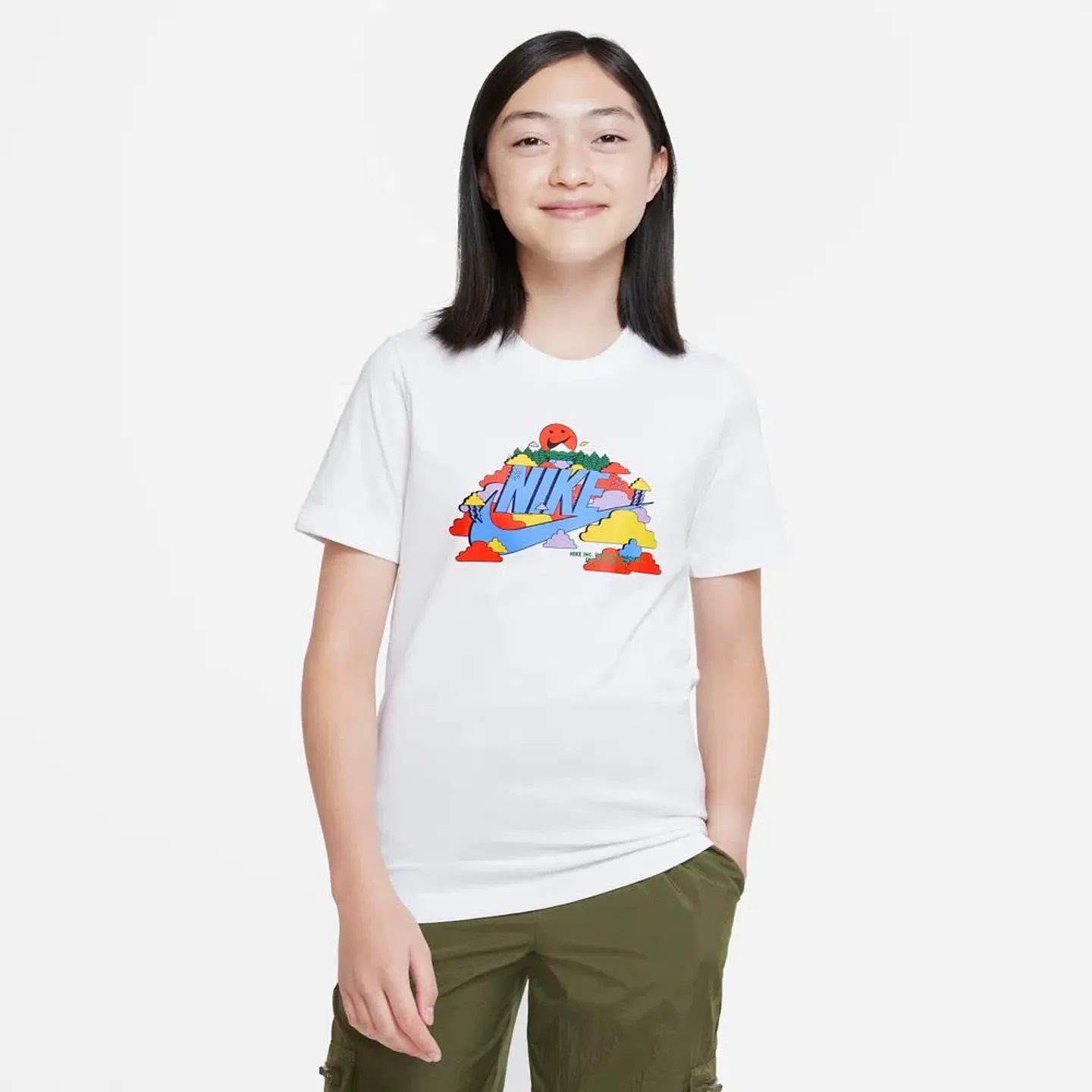 Polera Juvenil Blanco Nike Dx1148-100 1