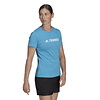 Polera Mujer Azul Adidas He1644