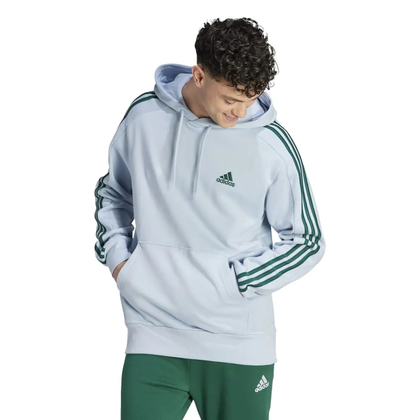Polerón Hombre Celeste Adidas Ij8680 3