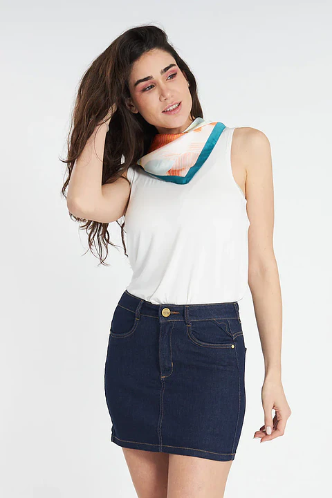 Falda Mujer Azul Amalia 3947