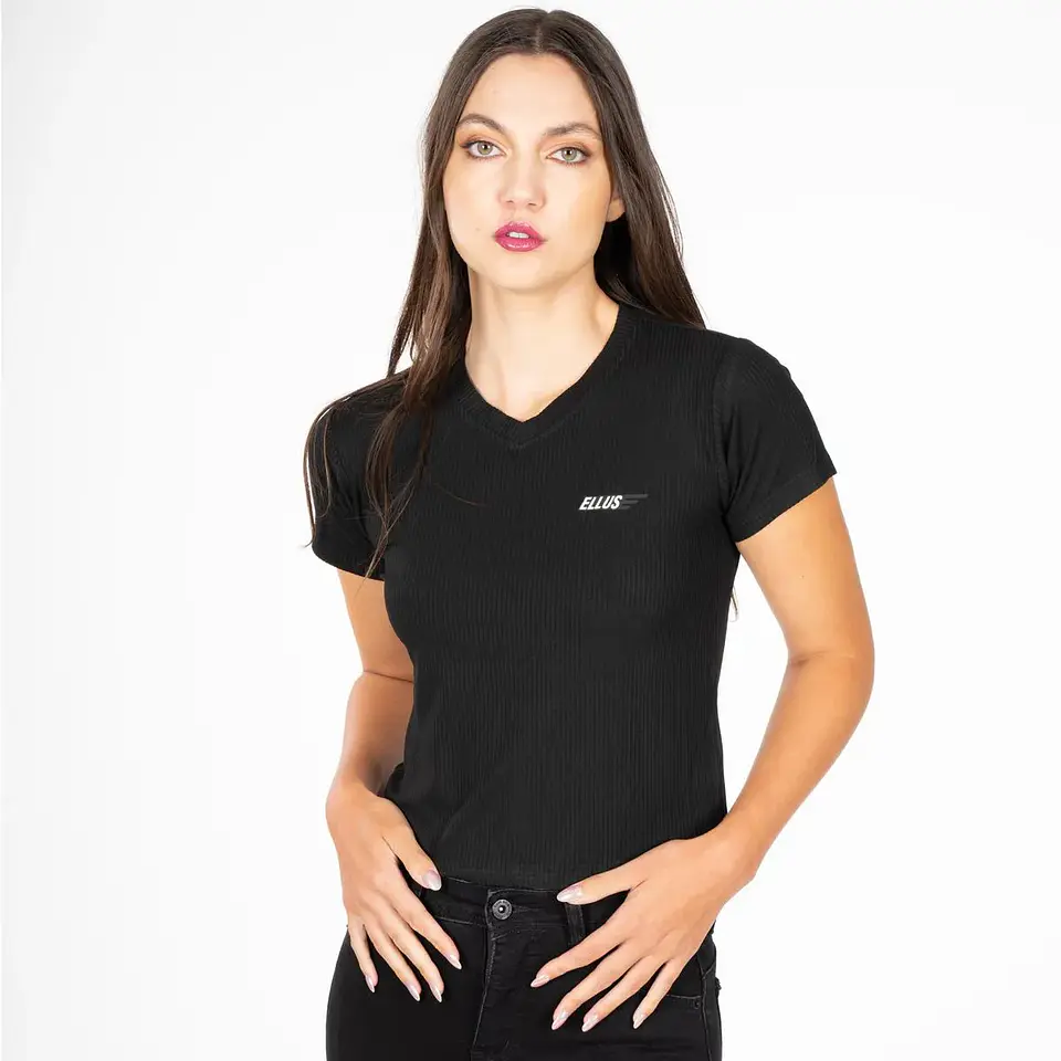 Polera Mujer Negra Ellus DFC51705 1