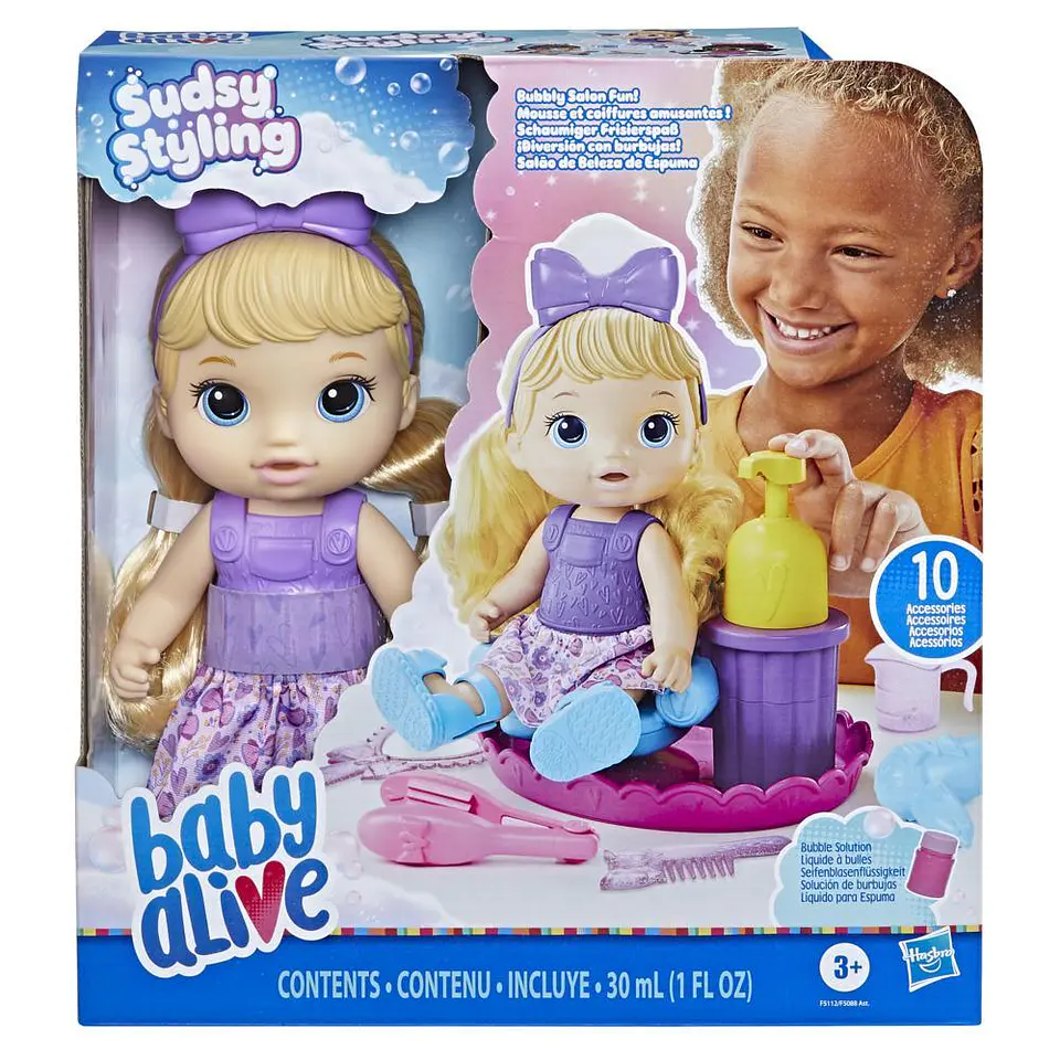 Muñeca Baby Alive Diversion Con Burbujas Rubia F5112 2