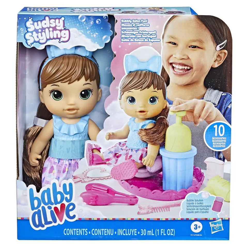 Muñeca Baby Alive Diversion Con Burbujas Morena F5113  2