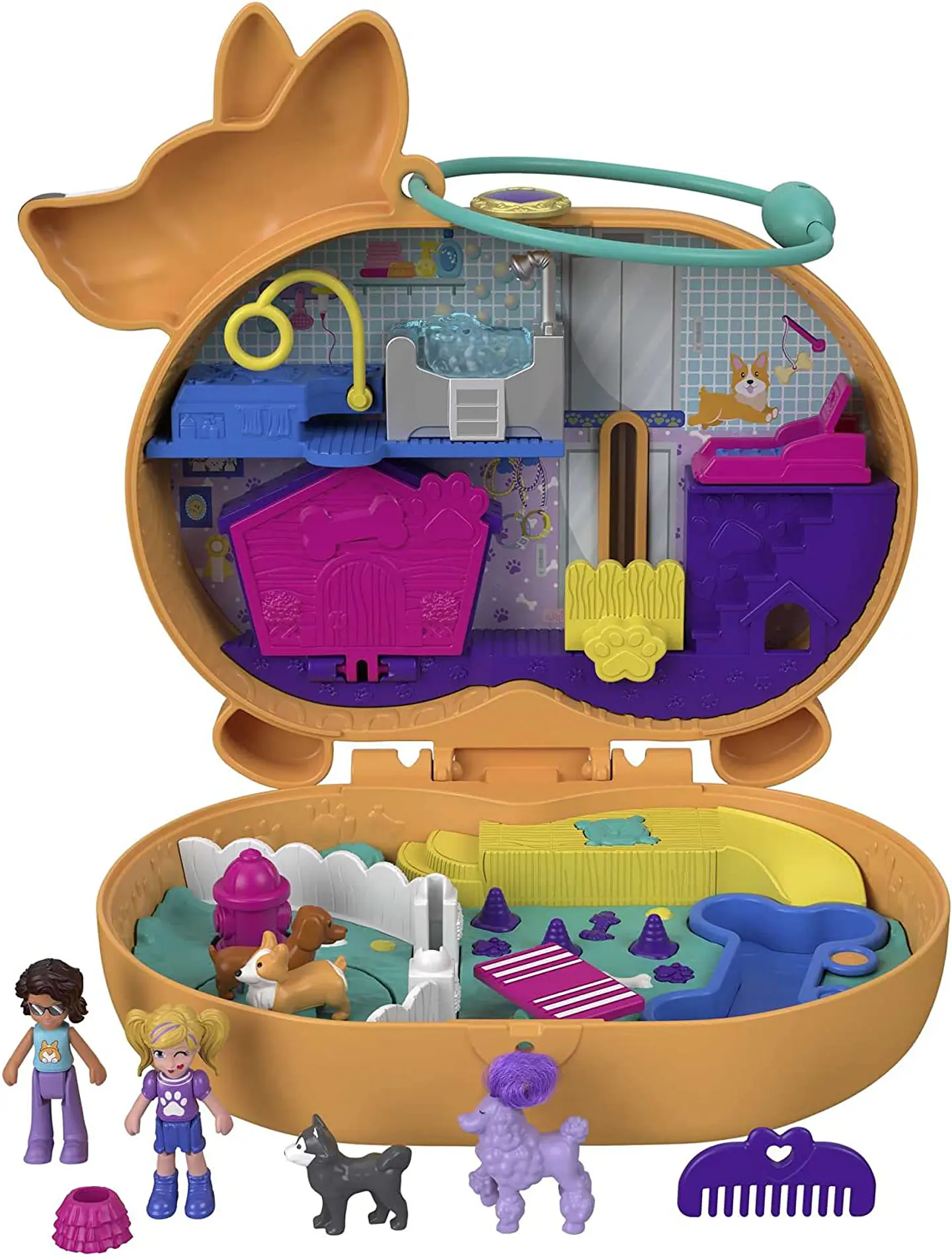 Polly Pocket Cofre con Forma de Perro Corgi Cuddles Mattel Gtn14 3